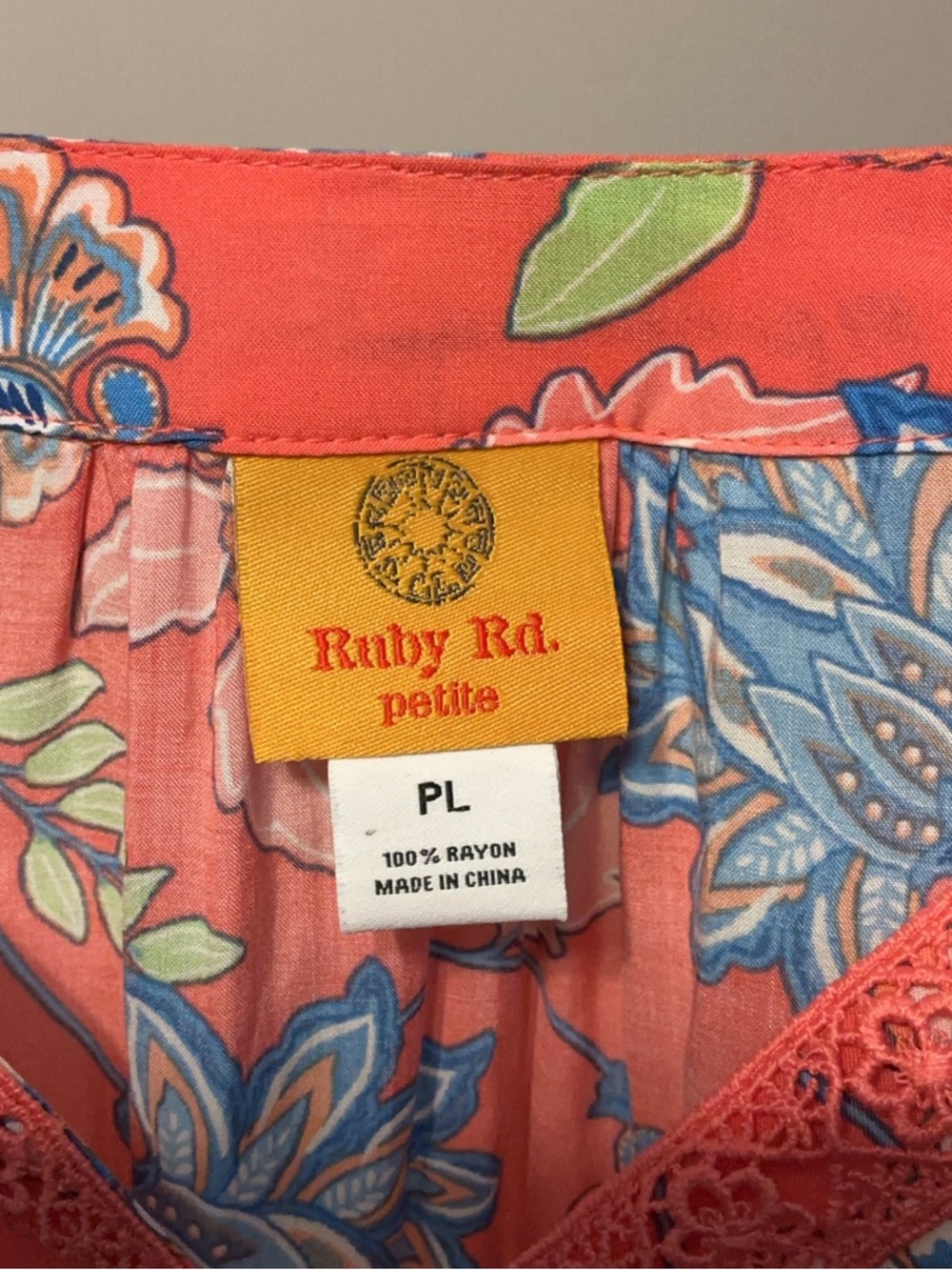 Ruby Rd. Coral Flower Top - Picture 7 of 7